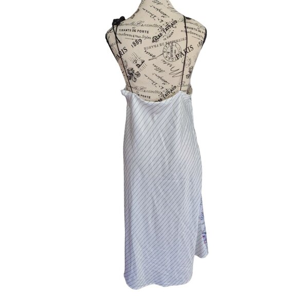 GAP Love Slip Dress Women's M Floral Striped White Midi Spaghetti Straps - Picture 2 of 11